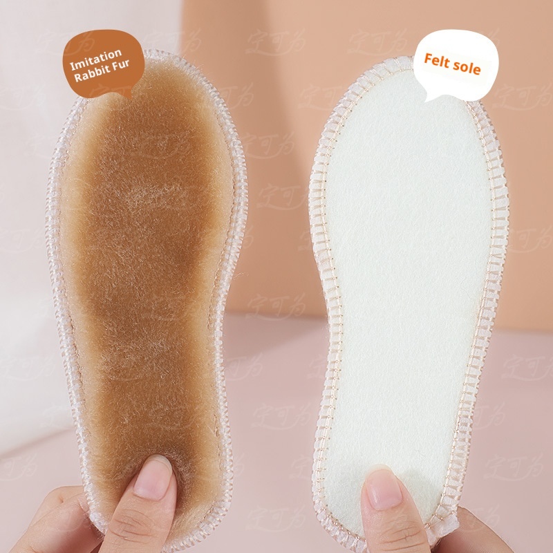 Children's Warm Insole Winter Fleece-lined Thickened Super Soft Sweat Absorbing And Deodorant foto 2
