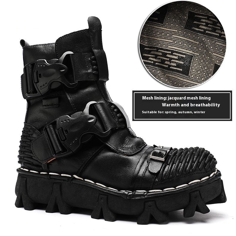 Cowhide Motorcycle Shoes Workwear Men's Boots foto 2