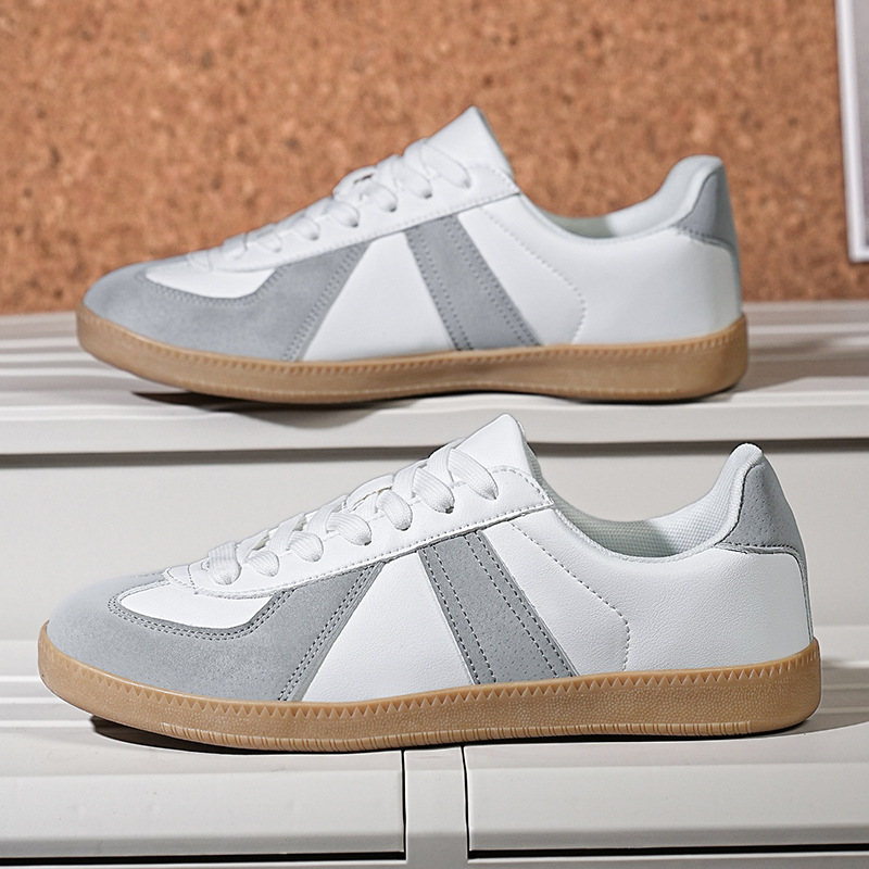 German Training Shoes Soft-soled Shoes Flat-heeled Low-top Lace-up White Shoes foto 3