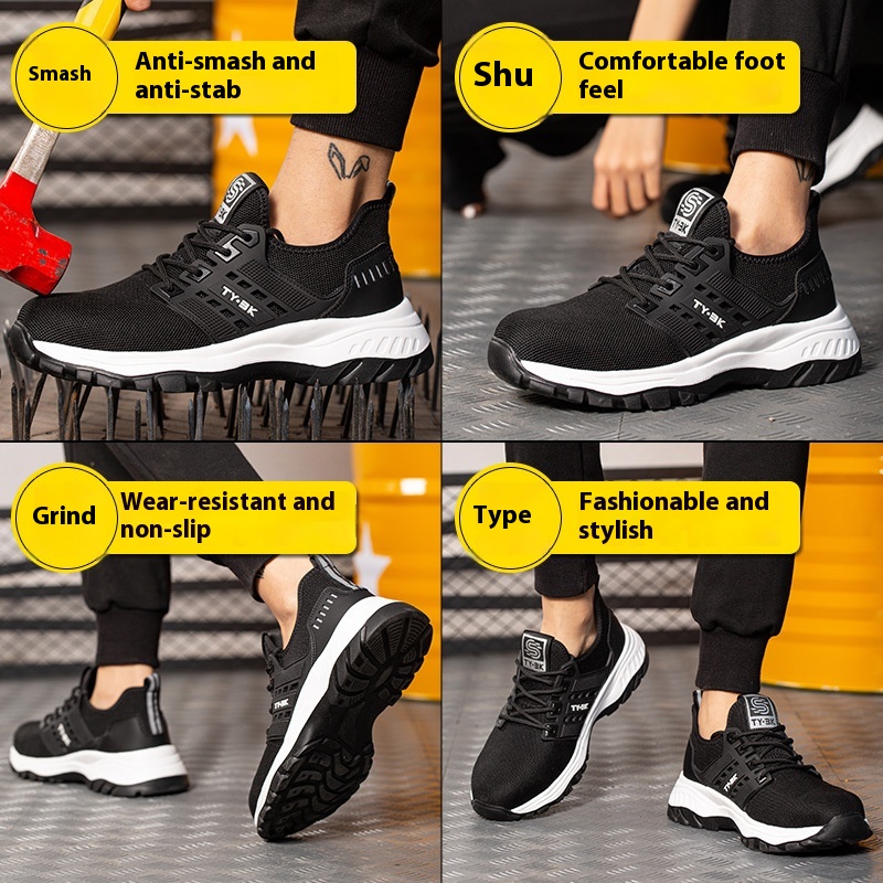 Men's Flyknit Safety Shoes Anti-smashing Breathable foto 3