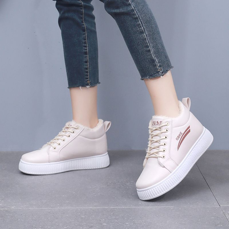 Warm Slugged Bottom Leather Surface Trendy High Top Cotton Boots foto 4