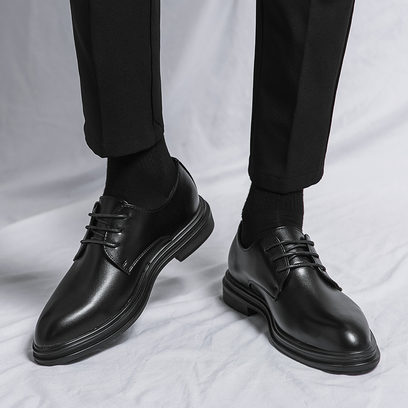 Glossy Pointed Business Leather Shoes Men's British Fashion foto 5