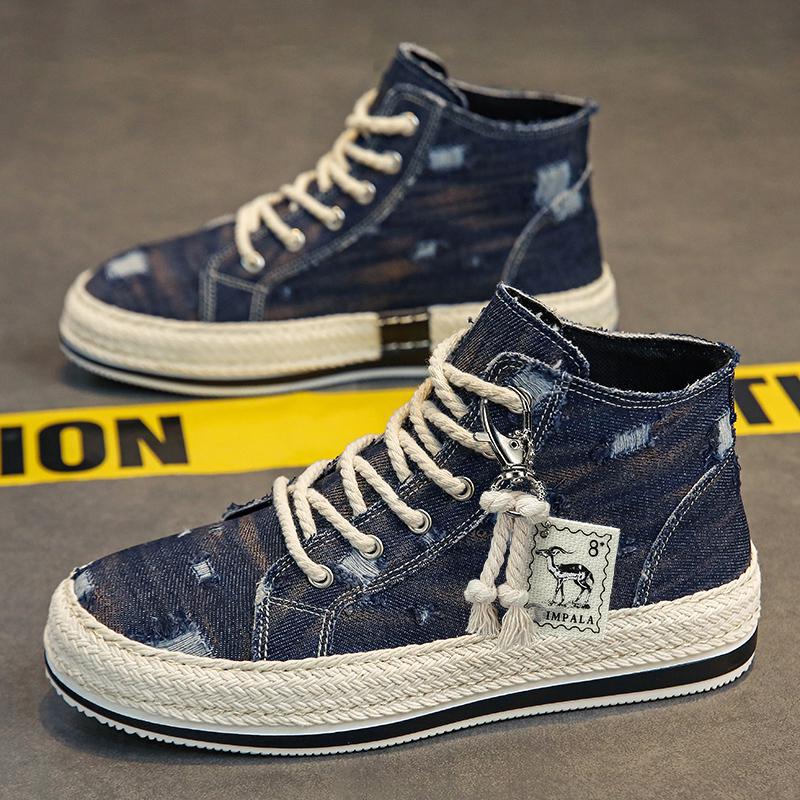 1970s High-top Canvas Shoes Men's Korean-style Student foto 4