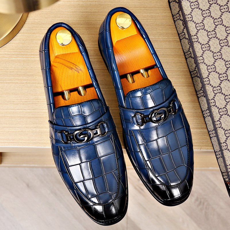 Men's Horse Buckle British Style Business Casual Small Leather Shoes foto 4
