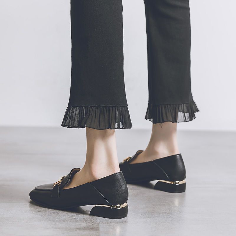 Real Soft Leather British Style Leather Shoes Women foto 2