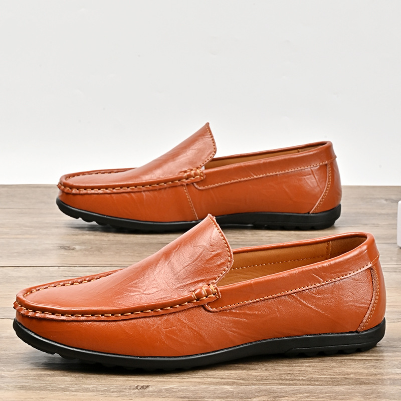 Men's Fashion Casual Slide Leather Shoes foto 5
