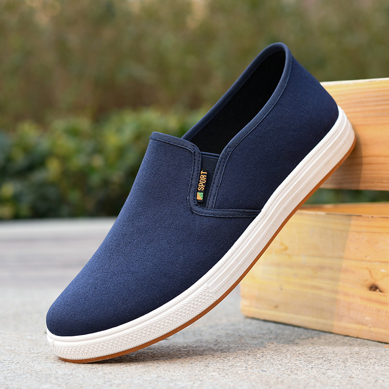Low-top Men's Cloth Shoes Men's Slip-on Canvas foto 3