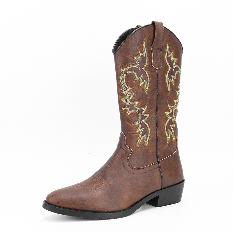 Men's Embroidery Retro High Leg Boot foto 3