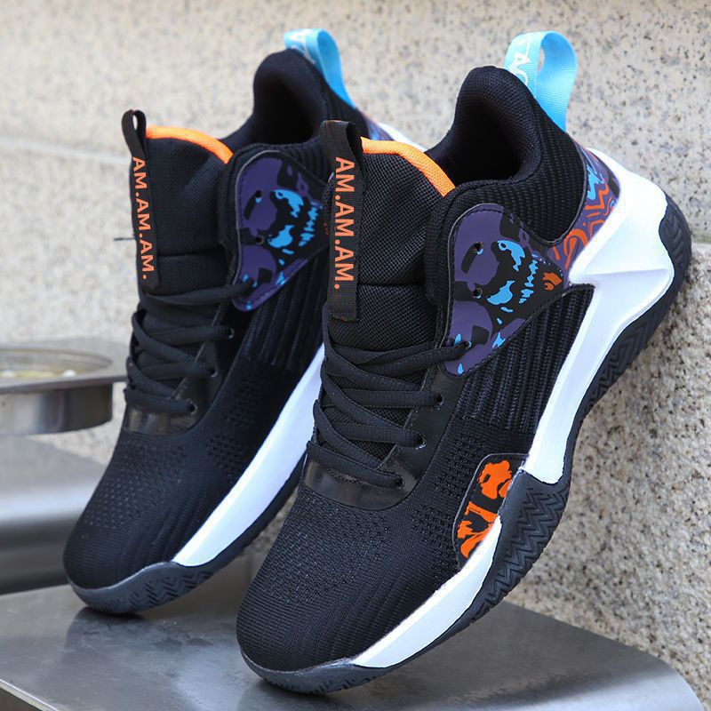 Basketball Men's Breathable Sneaker Outdoor Middle High Top Non-slip Shoes foto 2