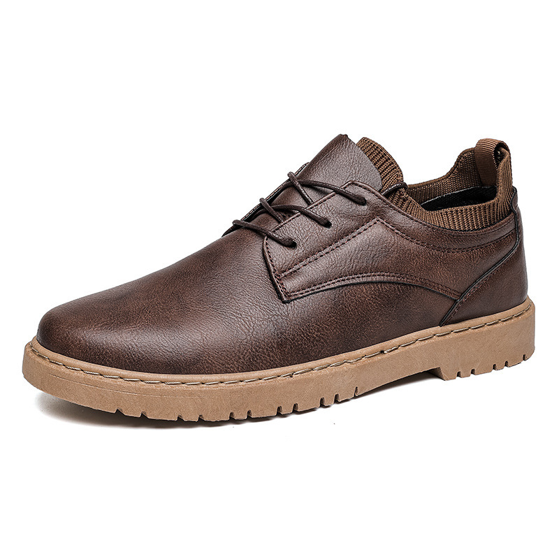 Men's Leather British Autumn Winter Youth Work Shoes foto 2