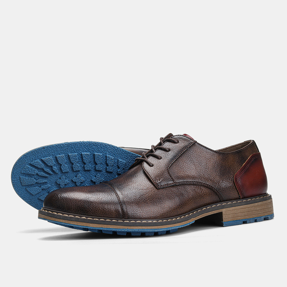 Business Formal Wear Cross-border Plus Size Retro Summer Men's Fashion Leather Shoes foto 2