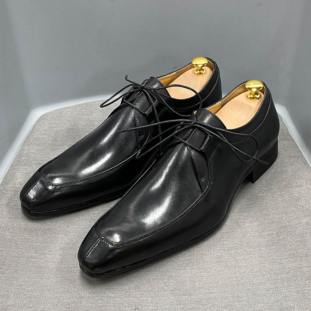 Cowhide Leather Shoes Business Casual Multicolor Low-top Lace-up foto 5