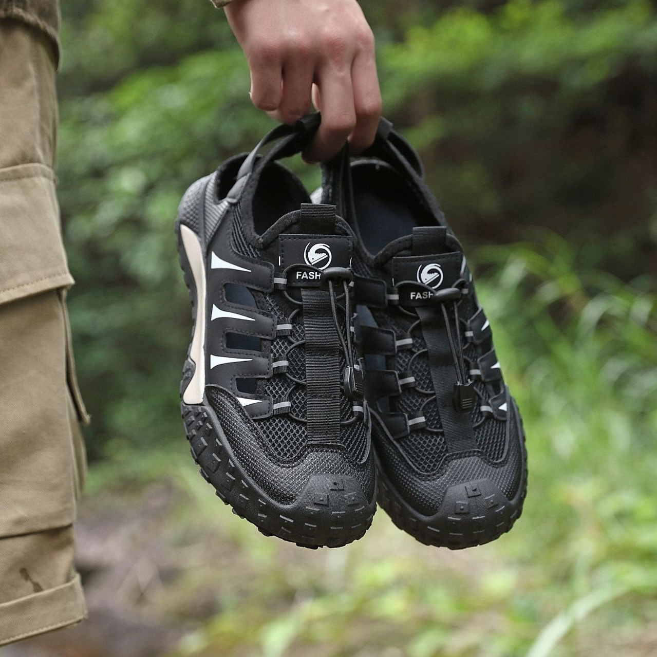 Outdoor Sports Upstream Dry Breathable Large Hole Mesh Surface Shoes foto 5