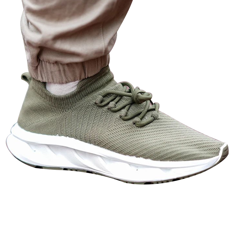 Fly Woven Mesh Rubber Outsole Comfortable Slip-on Sock Shoes foto 4