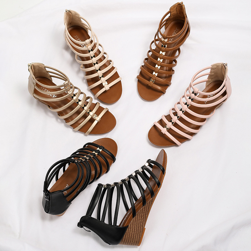 Women's Wedge Sandals With Casual Seaside Vacation Roman Sandals foto 2