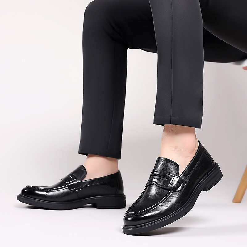 Men's All-match Breathable British Casual Leather Shoes foto 3