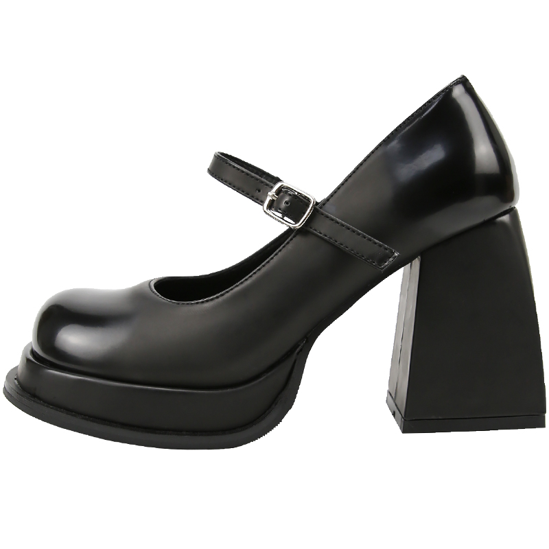 French High Heel Flat Mary Jane Shoes foto 3