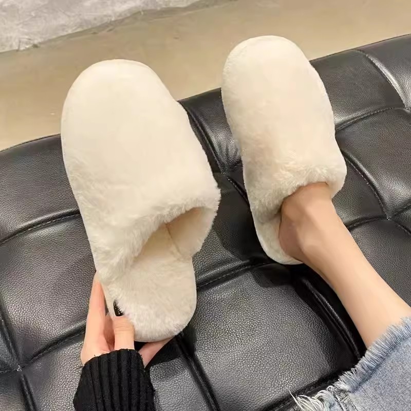 Velvet Thermal Non-slip Cotton Slippers Women foto 5