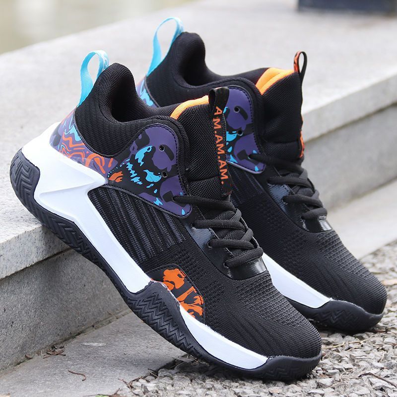 Basketball Men's Breathable Sneaker Outdoor Middle High Top Non-slip Shoes foto 4