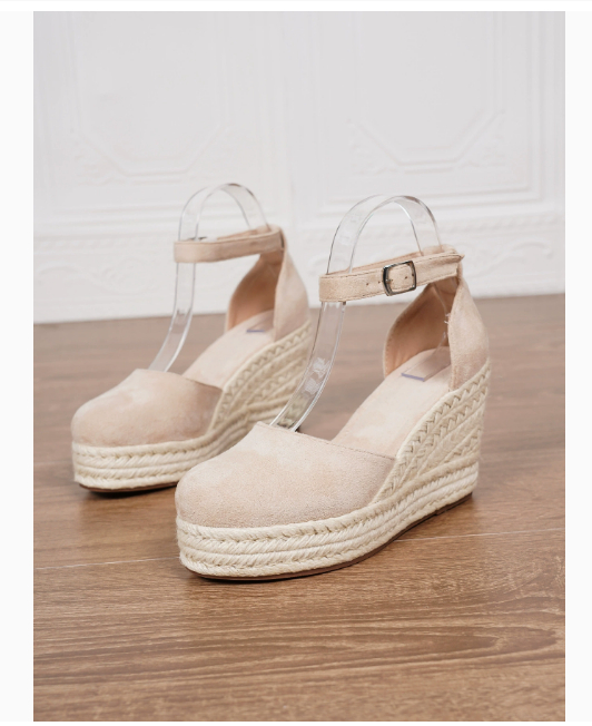 Platform Espadrille Sandals With Ankle Strap