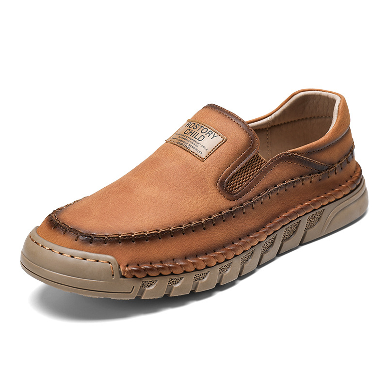Men's Leather Shoes Hand-stitched Casual foto 4