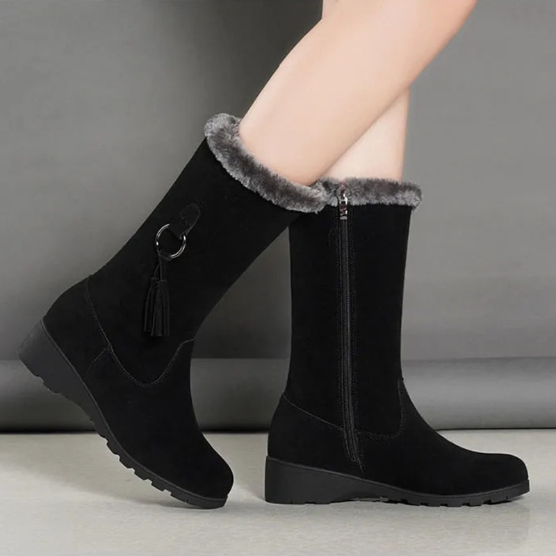 Long Furry Mouth Fleece-lined Martin Boots Autumn And Winter New foto 3