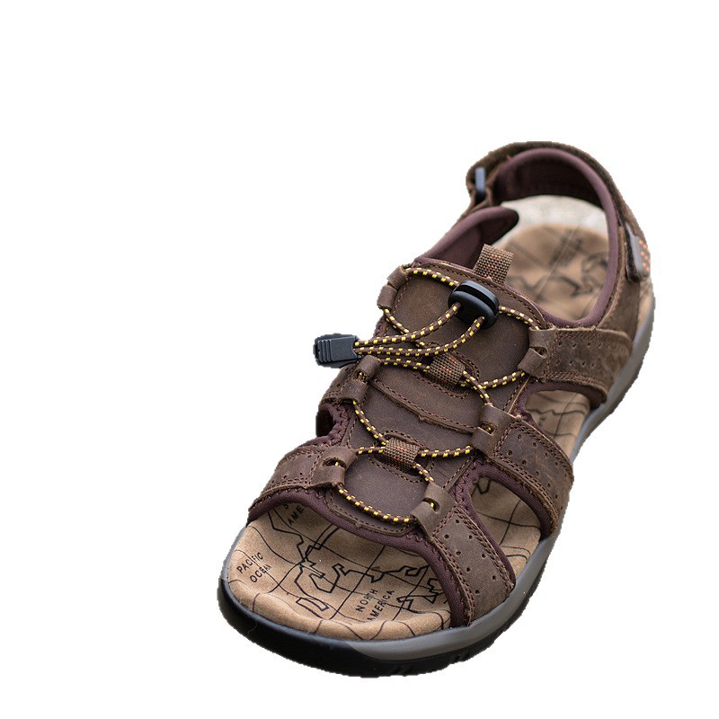 Summer Sandals For Men Fashionable Versatile Sporty Open-toe Solid-color Casual Shoes foto 4