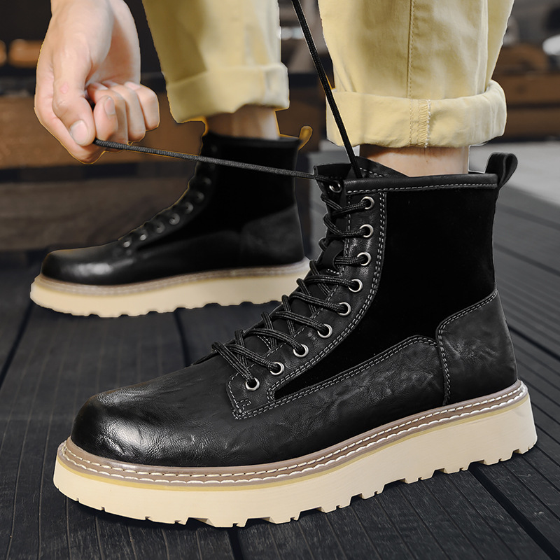 Trend Men's High-top British Style Working Boots foto 3