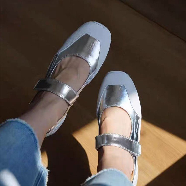 Fashion Sports Ballet Girl Thick Bottom Velcro Mary Jane Niche Leisure Pumps foto 3