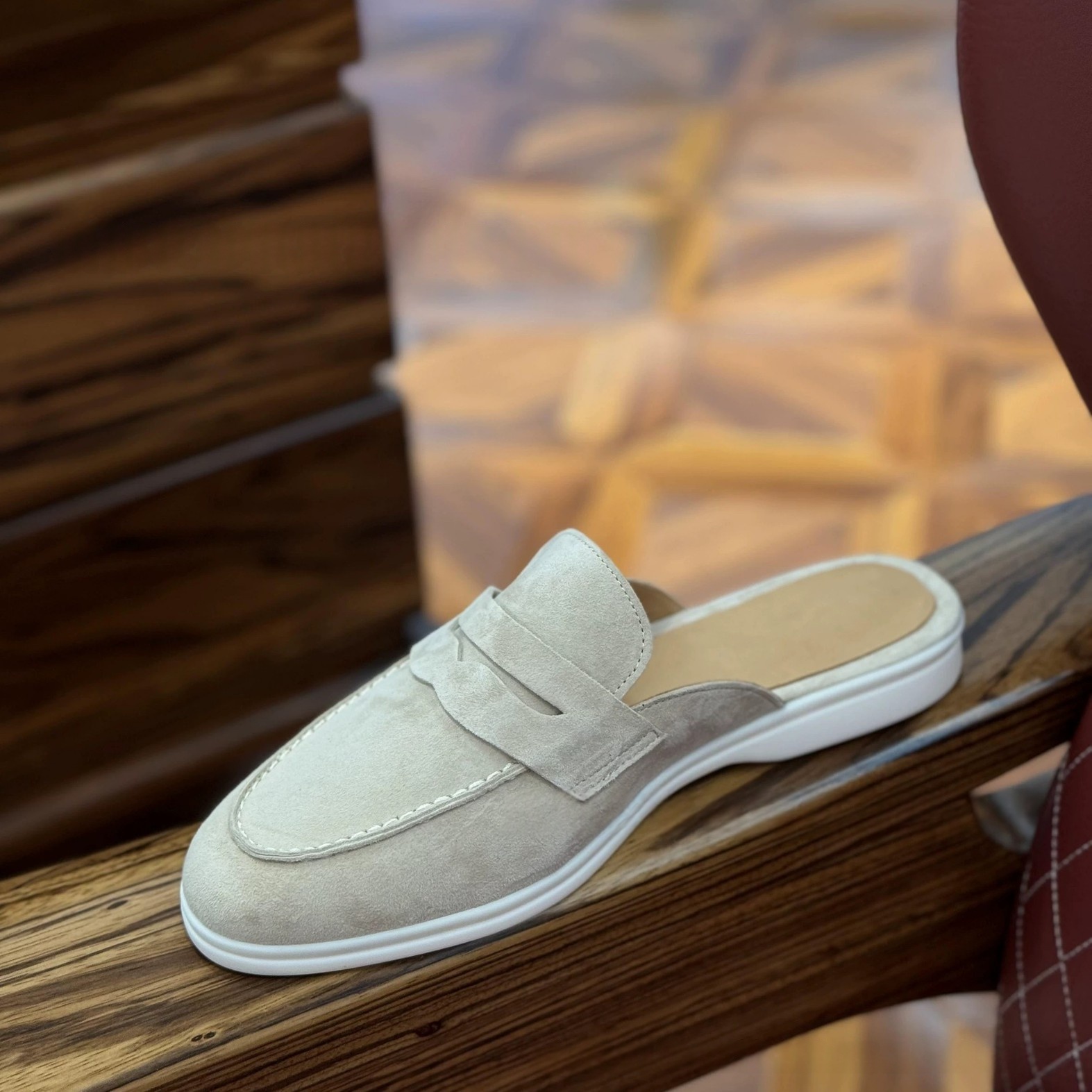 Mens Loafers Fashionable British Style White Sole foto 2