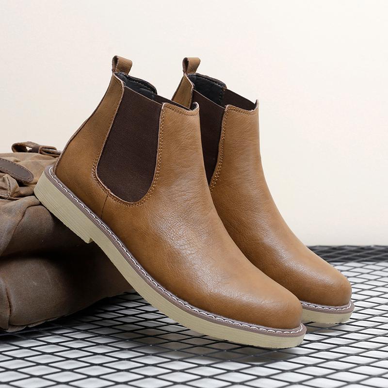 Boots Men's British Style High-top Shoes Martin Boots Retro Middle Top Boots foto 5