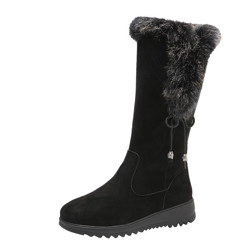 Winter Chunky-Soled Flat-Heeled Furry Snow Boots For Students To Stay Warm foto 5