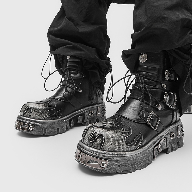 Retro Dark Punk-style Metal Shoes foto 4