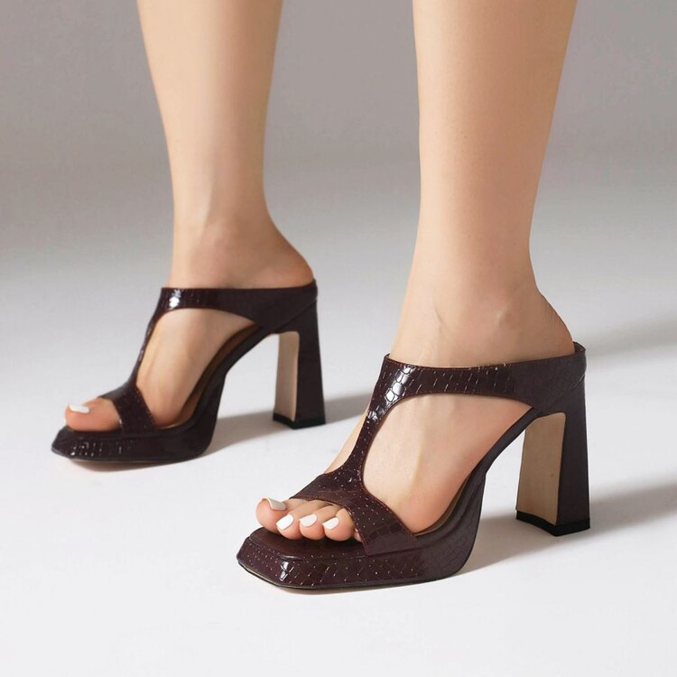 Water Platform Chunky-heel Square-toe Sandals For Outdoor Wear foto 2
