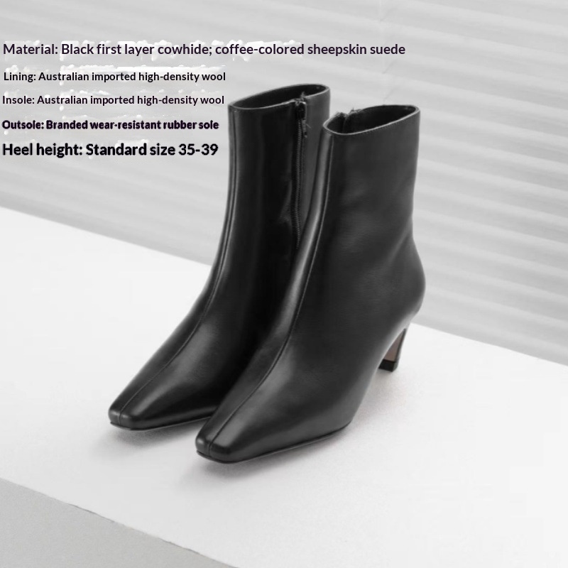 Womens Genuine Leather Snow Boots For Winter Cowhide foto 2