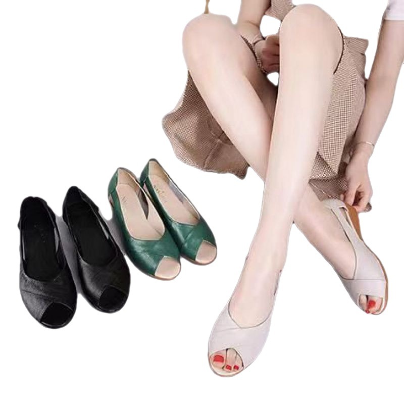 Casual Peep Toe Rubber Mid Heel Women's Sandals foto 5