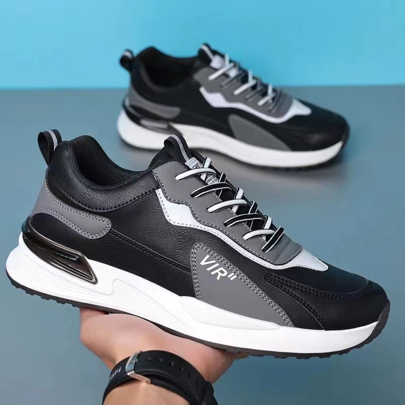 Men's Color Block Mesh Shoes Fashion Casual Lace-up Sneakers Outdoor Breathable Running Sports Shoes foto 3