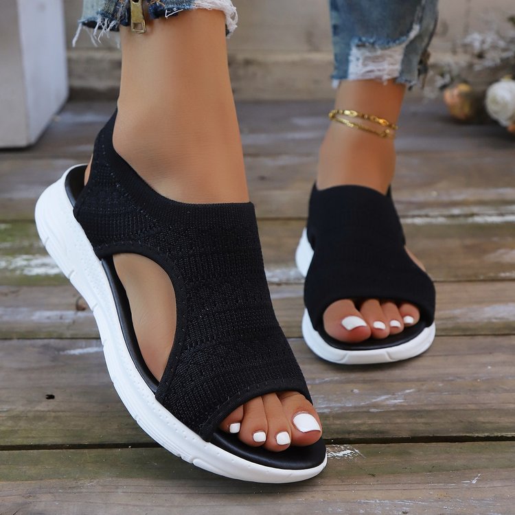 Large Size Flat Bottom Flyknit Women's Sandals foto 5