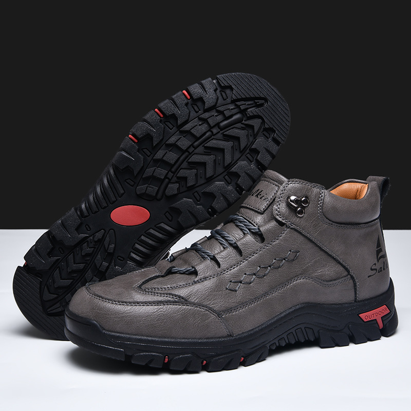 Men's High Top Loafers Non Slip Breathable Latex Insole Hiking Shoes foto 3