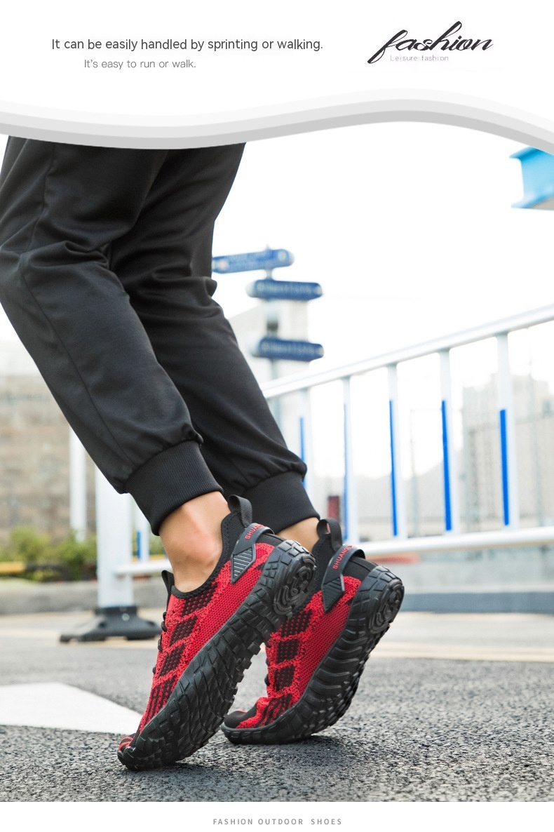 Men's Sports Leisure Mountaineering Shoes Hollow-out Fly Knit foto 4