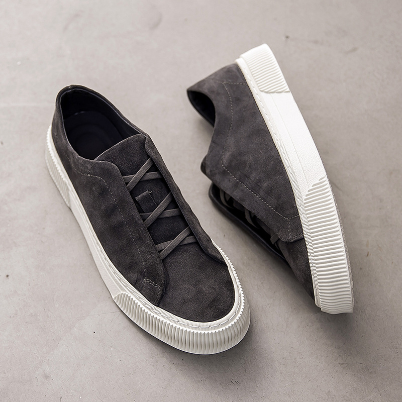 New Fashion Brand Breathable Low Top Slip-on Board Shoes Men's Suede Casual Shoes foto 5