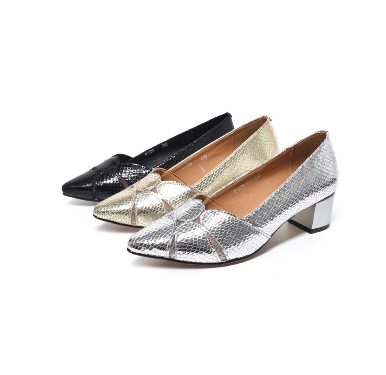 Stylish Chunky-heel Peep-toe Pointed-toe Versatile Low-heeled Womens Shoes foto 2