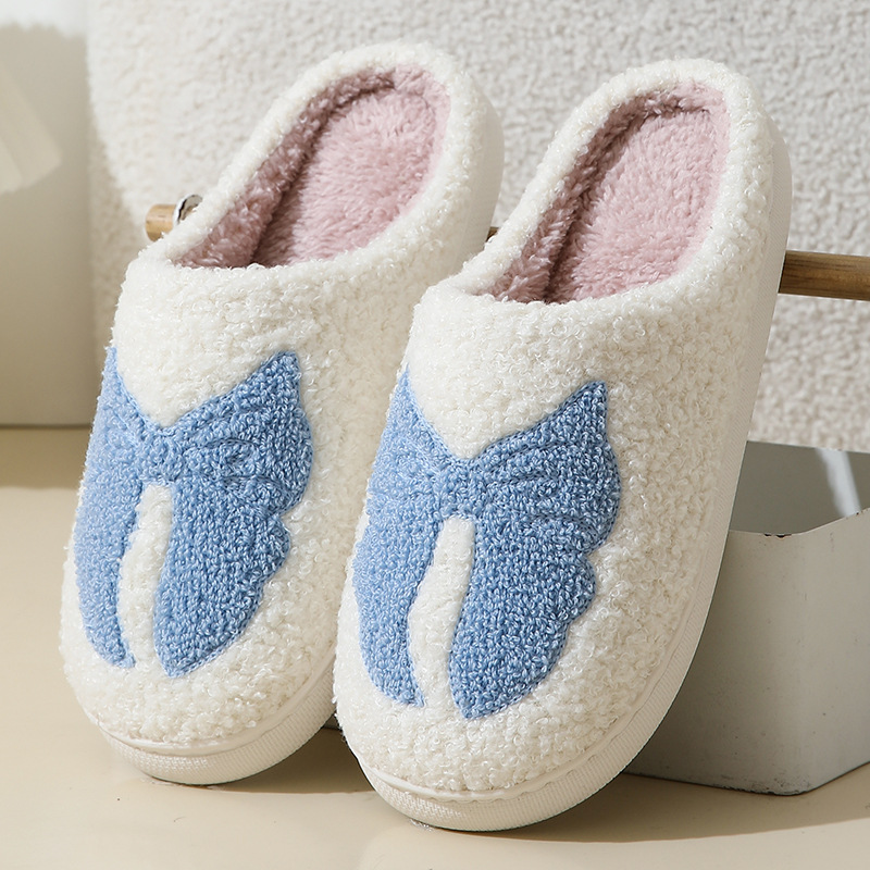 Cute Cartoon Bow Knot Cotton Slippers foto 2