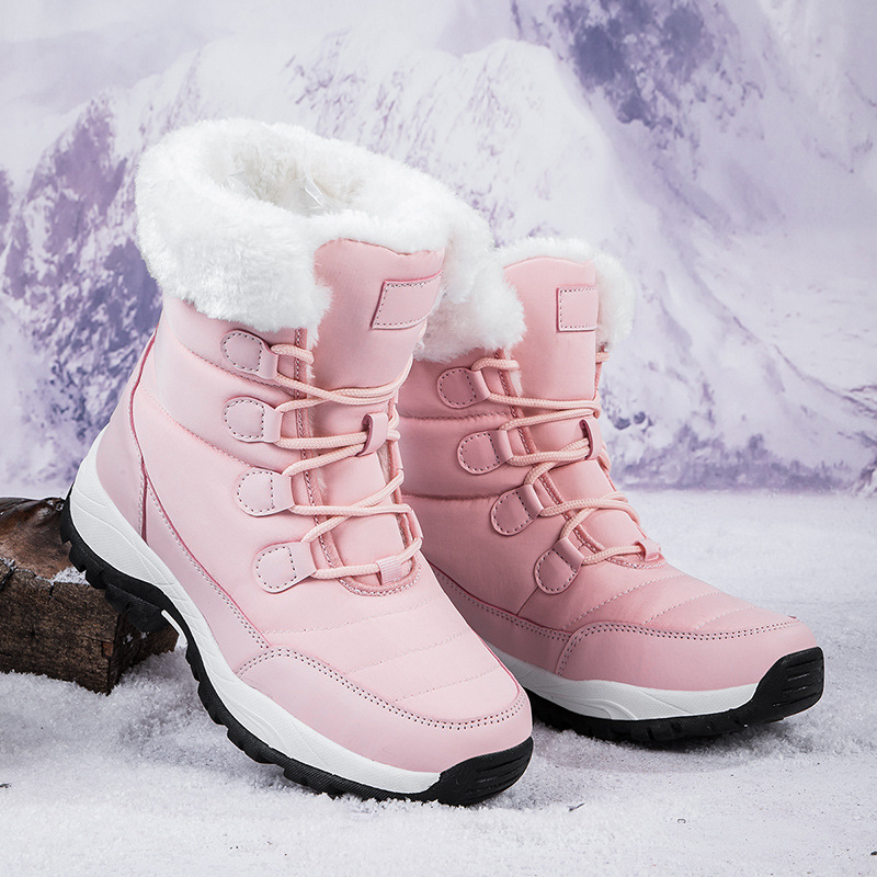 Fleece-lined Thickened Warm Wear-resistant Outdoor Hiking Shoes foto 5