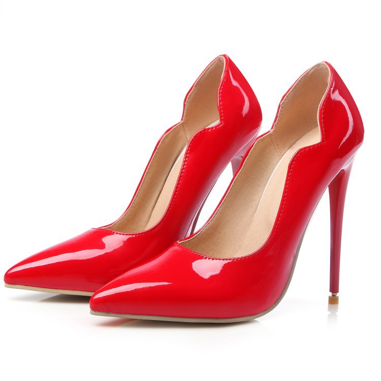 Sexy High-heeled Stiletto Patent Leather Pumps foto 5