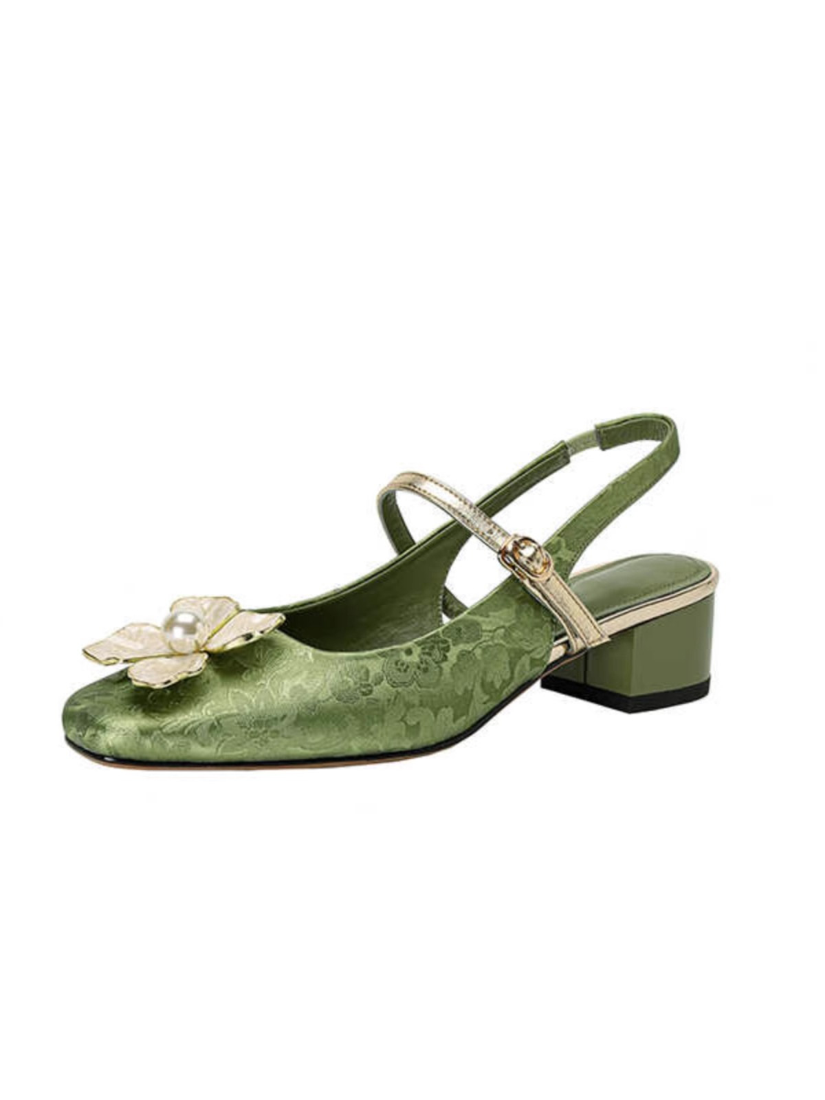 French Retro Square Toe High Heels Women foto 3