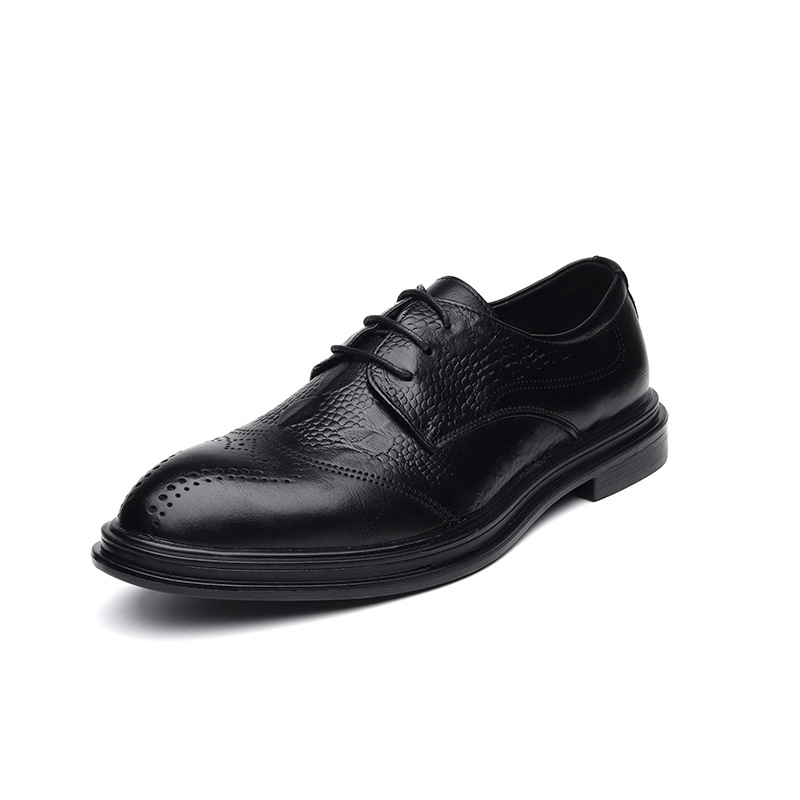 Men's Business Leather Shoes Brogue Formal Wear Business Casual foto 3