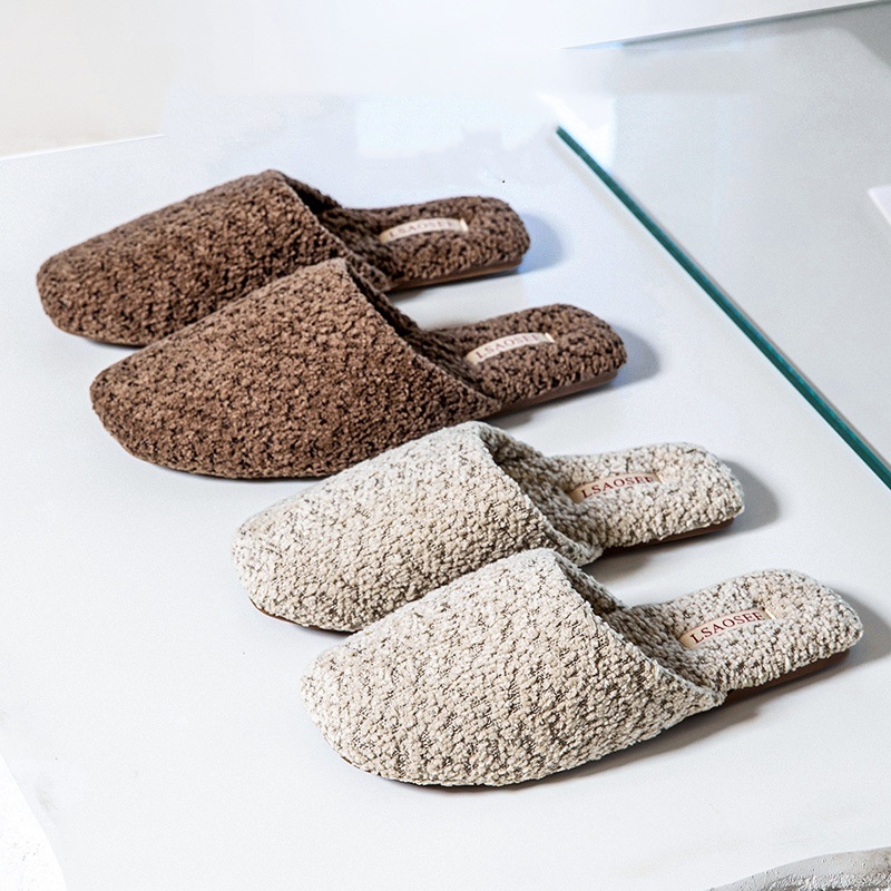 Autumn And Winter Fleece-lined Thermal Cotton Slippers Women's Indoor Home Non-slip foto 4