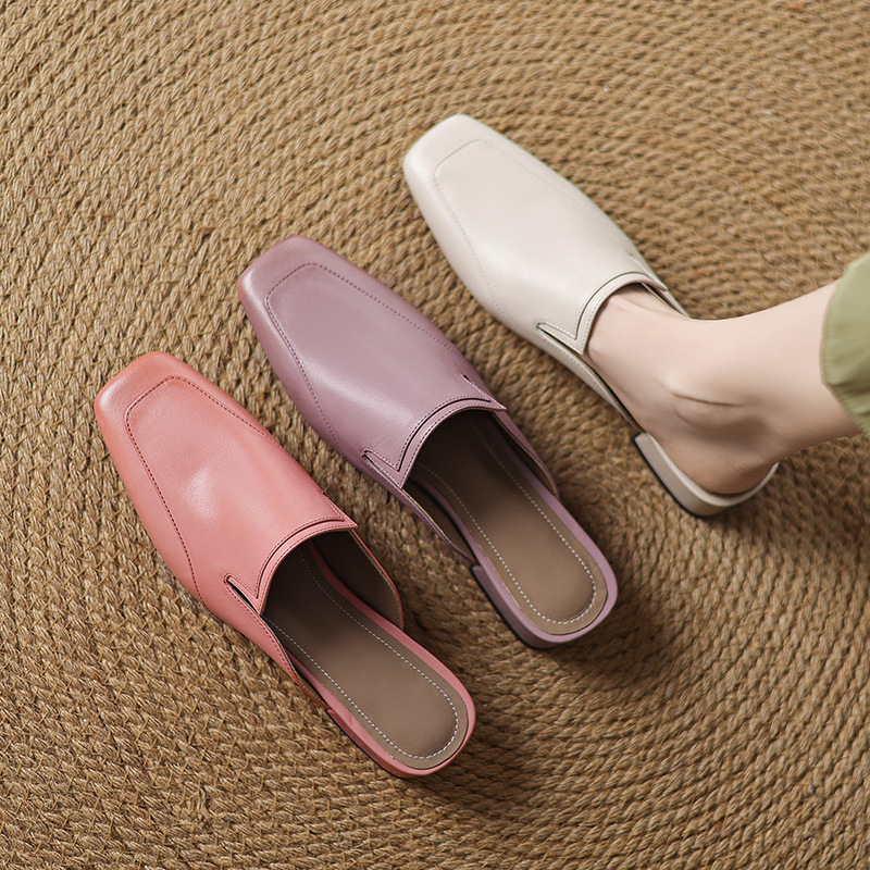 Flat, Outerwear-friendly 3cm-heeled Mule Shoes With A Chic Square Toe foto 3