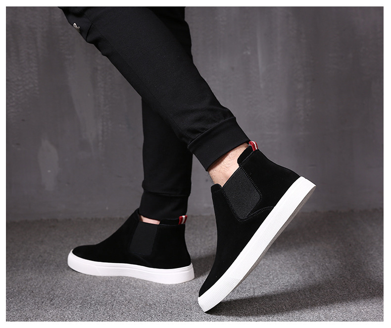 High-top Chelsea Men's Boots Genuine Leather foto 2